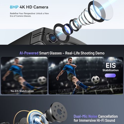 AI Smart Glasses with Built-in Camera