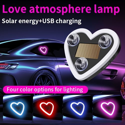 Set of 2 Car Interior Neon Heart Lights