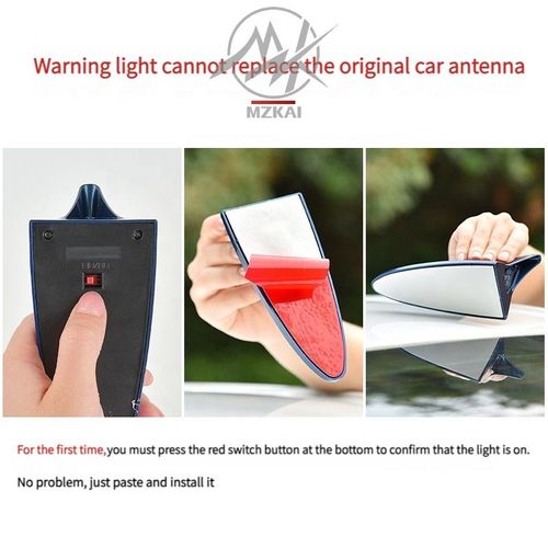 pearl white Solar Shark Fin Strobe Light
