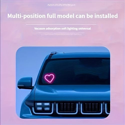 Set of 2 Car Interior Neon Heart Lights