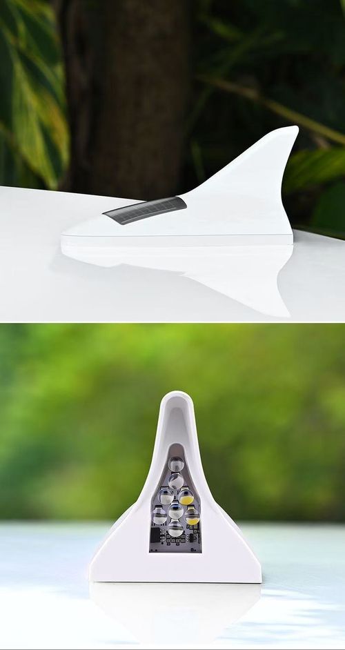 pearl white Solar Shark Fin Strobe Light