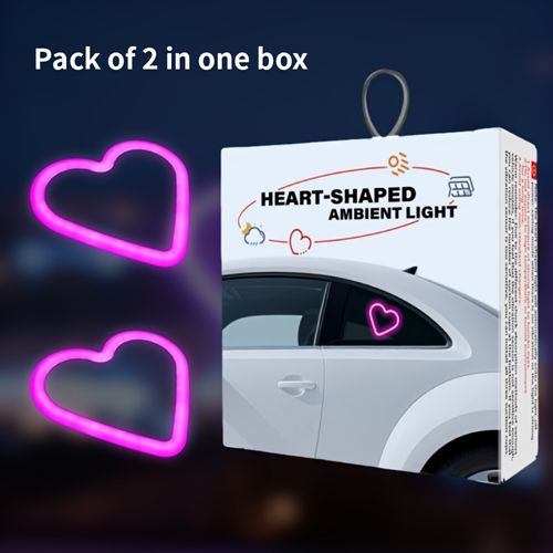 Set of 2 Car Interior Neon Heart Lights