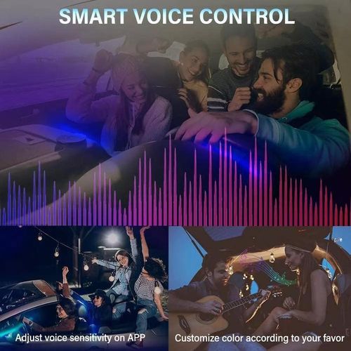 276 Inch 64-Color Synchronized Music RGB Car Neon Lights - 5-in-1 LED Light Strips with APP Control Environment Lighting Kit - Fiber Optic In Car Neon Lights Set dynamic ambient light