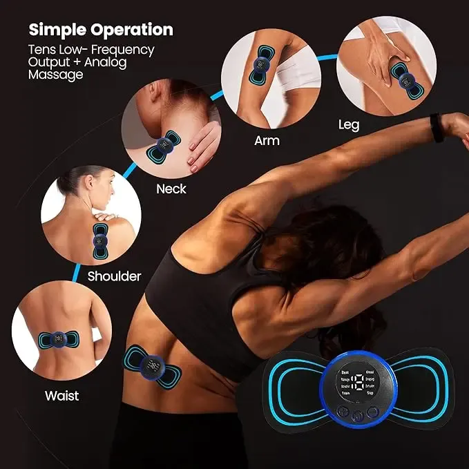 Full Body Sports Massager for Abdomen, Shoulder, Neck, Whole Body, Portable Mini Massage Patch