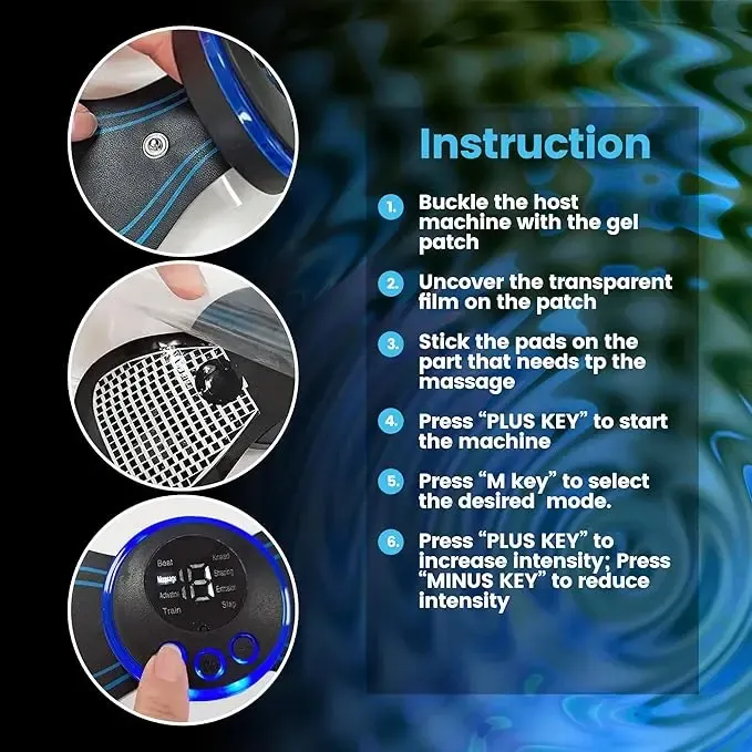 Full Body Sports Massager for Abdomen, Shoulder, Neck, Whole Body, Portable Mini Massage Patch