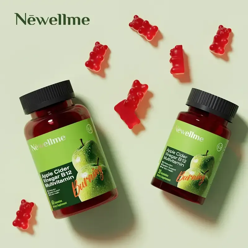 Apple Cider Vinegar Gummy VitaminsCount - Vitamin B12, Gelatin-Free, Gluten-Free, Vegan & Non-GMO,ACV Supplement | Apple Flavor Optimum Edible Dietary Fitness