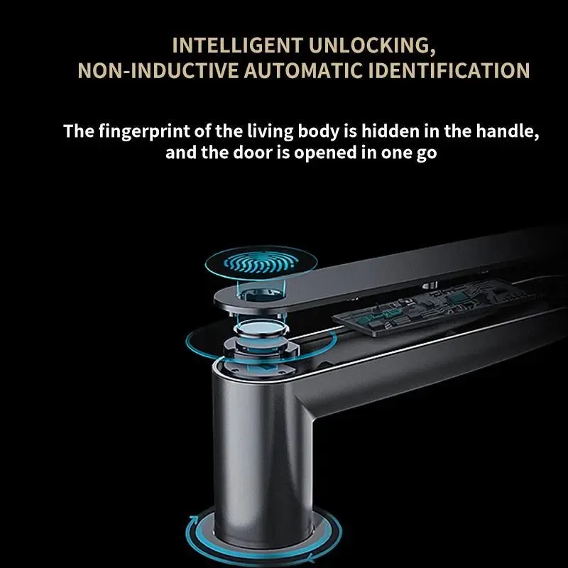 TT LOCK Smart Fingerprint Door Lock, Unlocking methods: 9 methods including temporary password, fingerprint, password, NFC, APP, and key.Keyless Entry Lock with Keyboard Handle,Digital Electric Biometric Smart Door Lock for Bedroom Use