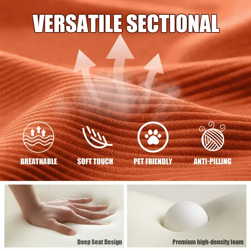 Modern and simple folding sofa bed, corduroy sofa, boneless sofa, simple assembly compression sofa bed, modern living room and office sofa, space-saving foldable leisure sofa bed