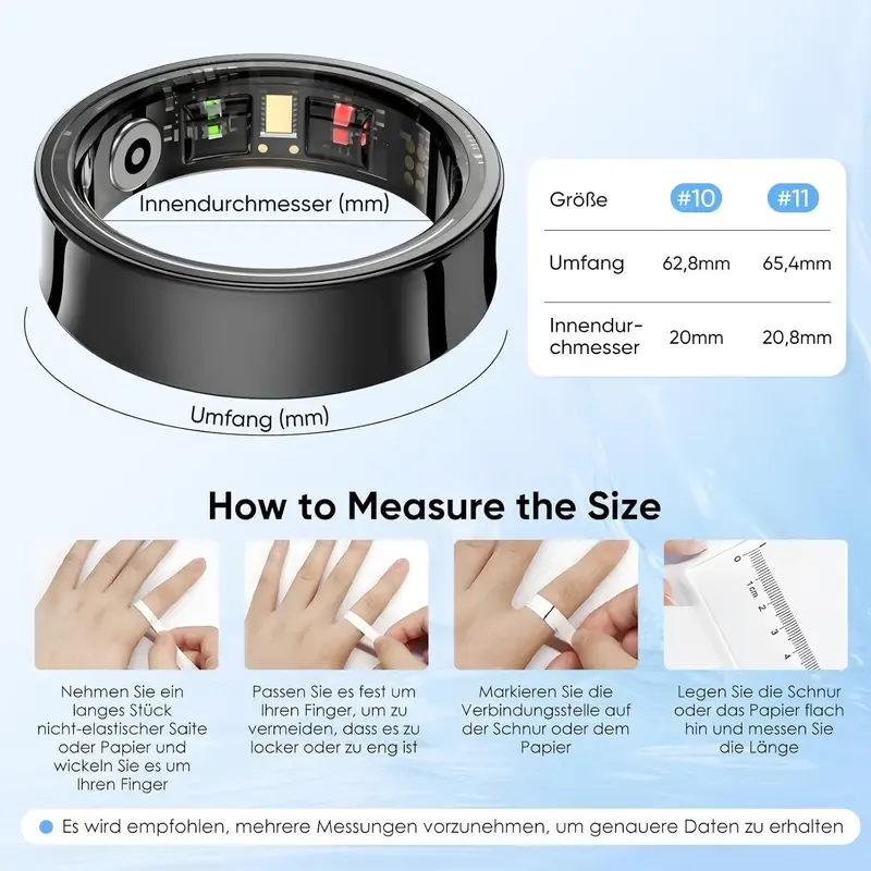 Smart Ring – Wellness Tracker with Heart Rate, Temperature Check, Sleep, Stress & Cycle Reminder Insights |Gesture control function: remotely take photos with air gestures,and switch videos with gesture control Auto Activity Detection | Fitness Ring for Men & Women |  Android & iOS Compatible