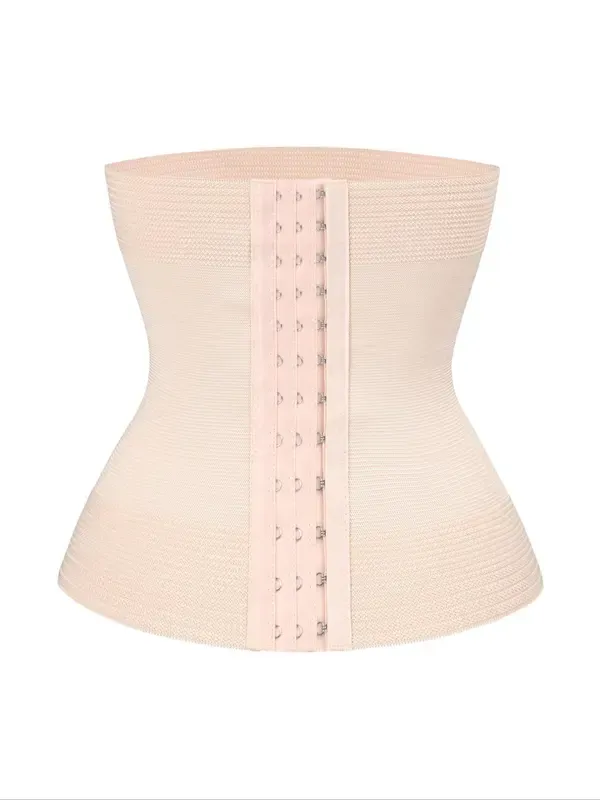 Women's Solid Hook & Eye Waist Trainer, Tummy Control Shaper, Waist Cincher for Postpartum Recovery & Weight Loss