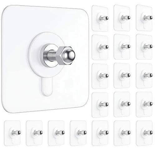 （30PCS）Acrylic photo wall hooks, stainless steel and ceramic self-adhesive smooth lightweight wall hooks, easy to install.