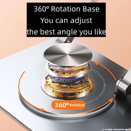 Aluminum Alloy 360 Degree Rotation Portable Foldable Adjustable Laptop Stand for 17.3 Inches