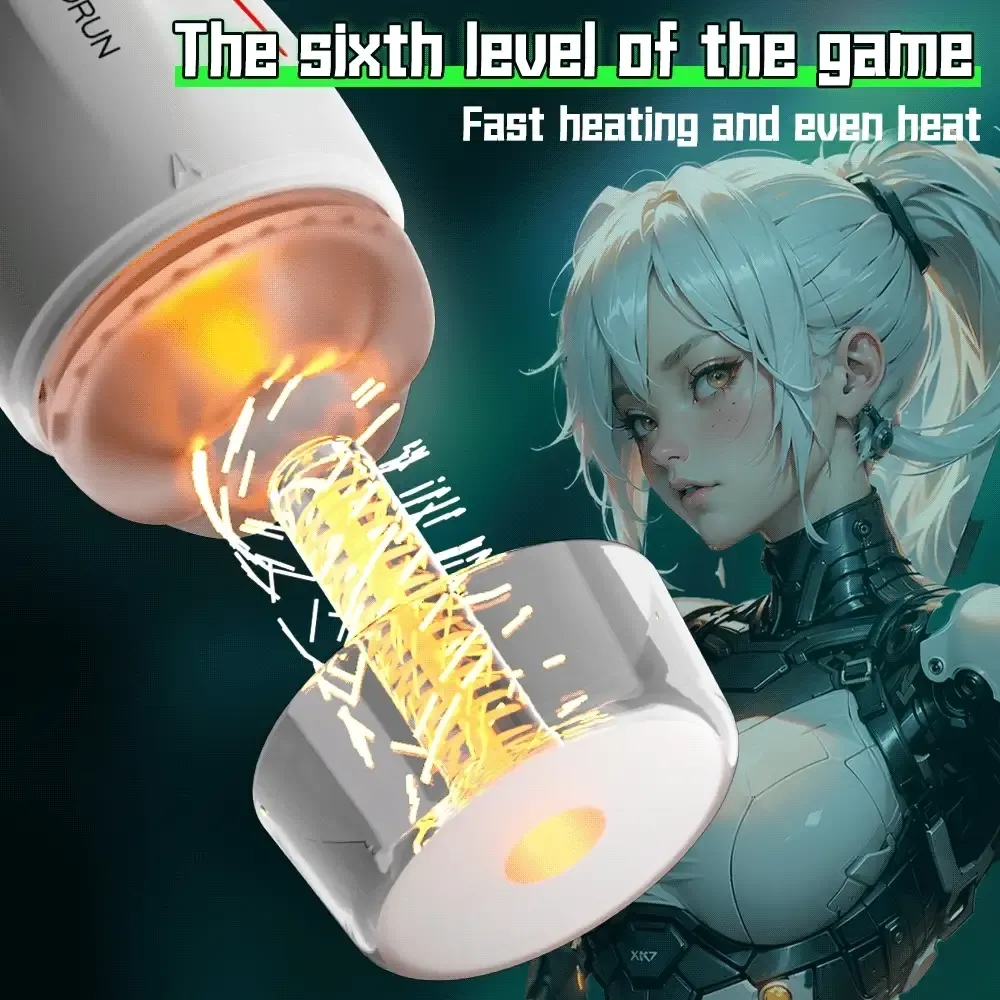 Fully automatic telescopic vibrating male masturbation heated masturbator