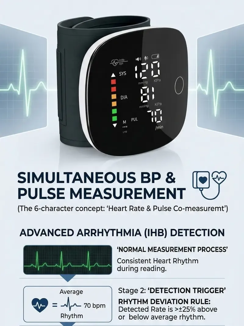 Household sphygmomanometer, health care, wristband sphygmomanometer, digital blood pressure monitor, heart rate and pulse meter, healthcare kit