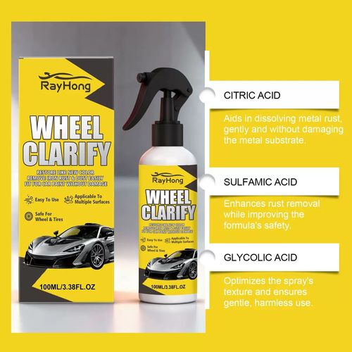 Automotive Rust Remover Spray-Duty Iron Remover Spray - Fast-Acting Rust & Iron Converter, Safe for All Automotive Paints, Wheel Rim, Motorcycles, RV, Boat, Restores Metal Surfaces