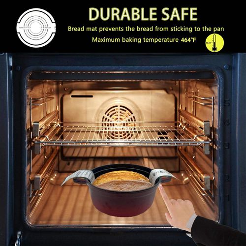 Bread Baking Sheets Reusable Non-stick Baking Bread Pad Mat with Long Handle for Dough Pastry