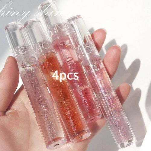 🔥🔥🔥Private Label Moisturizing Lip Gloss Shimmer Transparent Liquid Lip Tint with Mirror Glossy Glass Color🔥