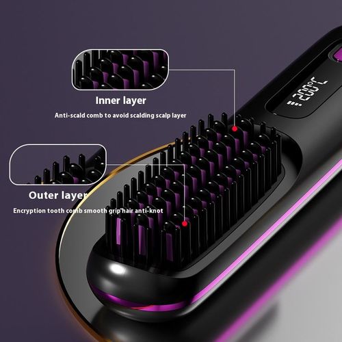Portable Wireless Hair Straightening Tool Household Anion Comb That Doesn't Hurt Hair USB Power Source for Travel Hairdressing