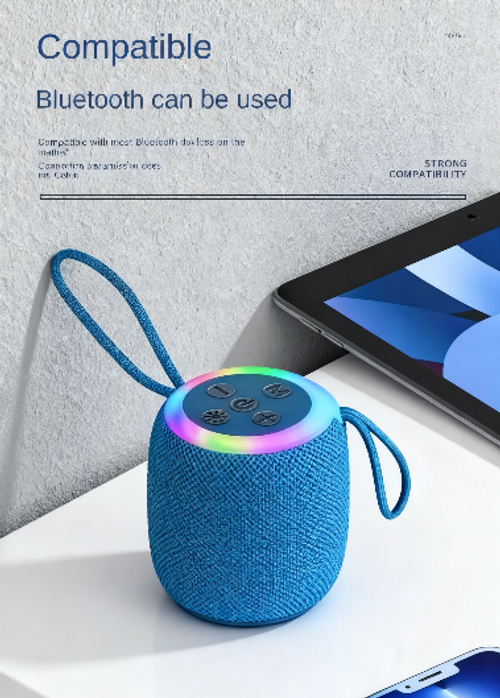 2025 Portable Studio Travel Music BT Speakers Mini HiFi Subwoofer with RGB LED Lights Popular for Parties