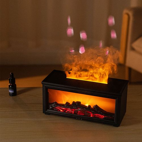 Creative Fireplace Aroma Diffuser 280ml Water Free Automatic Shutdown Ultrasonic Air Humidifier with Remote Control