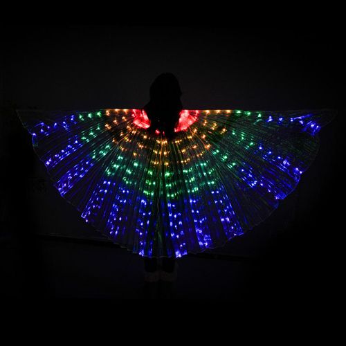 LED Luminous Butterfly Wing Belly Dancing Performance Costumes Stage Festival Party Lighting Cloak Luminous Butterfly Wing
