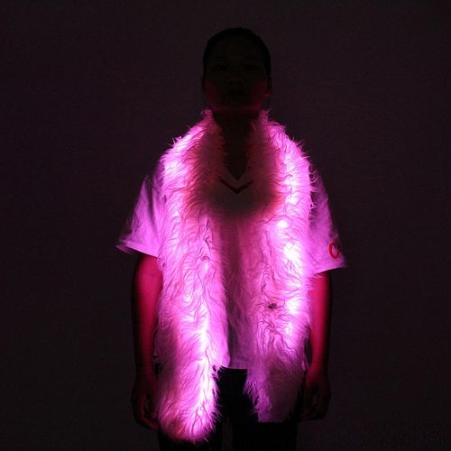 USB Rechargeable LED Scarf Winter Warm Plush Light for Men & Women Outdoor Night Fun Concert Rave Party & Fashion Show Gift