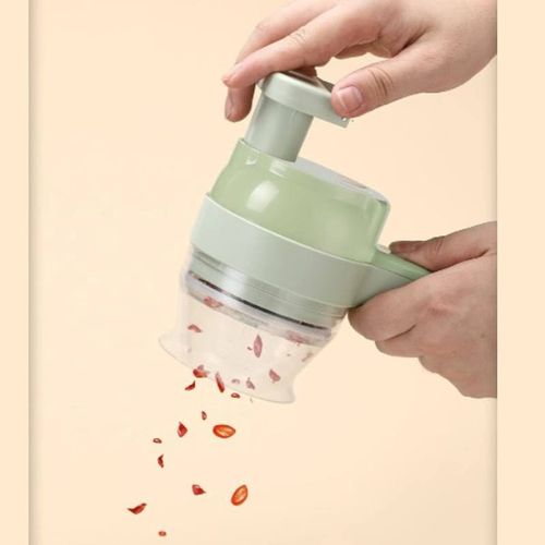 4 In 1 Vegetable Cutter Multifunctional Handheld Electric Wireless Chop Garlic Mash Minced Slice Onion Cutting Cooking Gadget