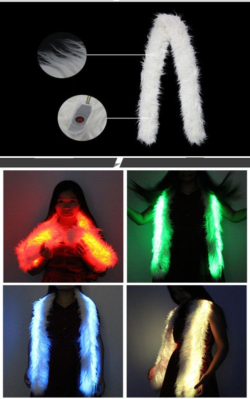 USB Rechargeable LED Scarf Winter Warm Plush Light for Men & Women Outdoor Night Fun Concert Rave Party & Fashion Show Gift