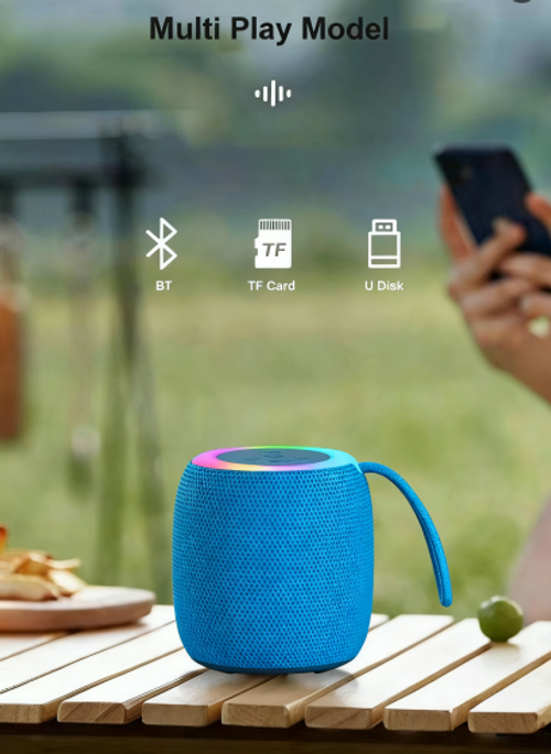 2025 Portable Studio Travel Music BT Speakers Mini HiFi Subwoofer with RGB LED Lights Popular for Parties