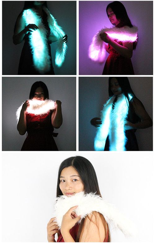 USB Rechargeable LED Scarf Winter Warm Plush Light for Men & Women Outdoor Night Fun Concert Rave Party & Fashion Show Gift