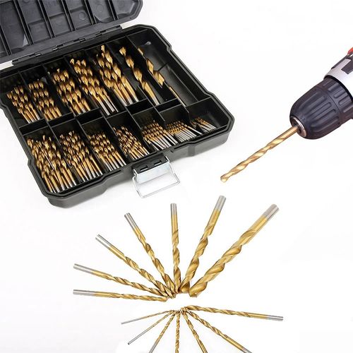 Hot Selling 99pcs HSS Drill Bits Set 1.5-10mm Titanium Coated 118 Degree Twist DIN338 Straight High Speed Steel Diamond Carbide