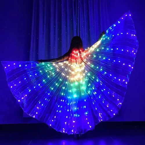 LED Luminous Butterfly Wing Belly Dancing Performance Costumes Stage Festival Party Lighting Cloak Luminous Butterfly Wing