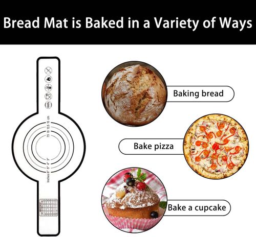 Bread Baking Sheets Reusable Non-stick Baking Bread Pad Mat with Long Handle for Dough Pastry
