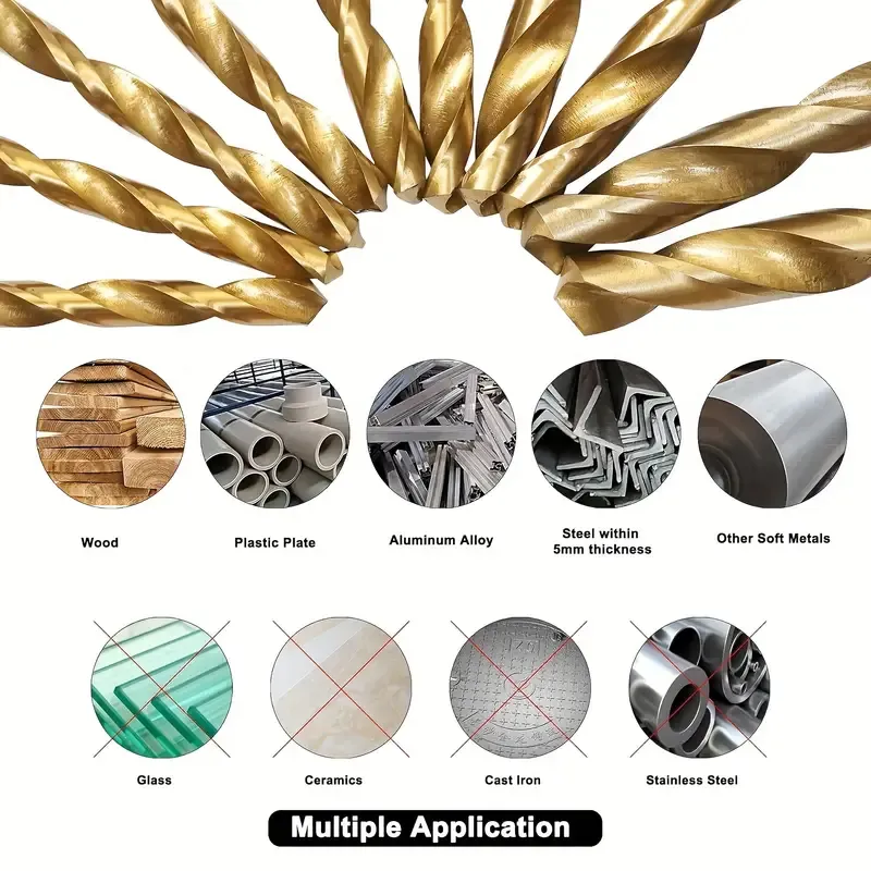 Hot Selling 99pcs HSS Drill Bits Set 1.5-10mm Titanium Coated 118 Degree Twist DIN338 Straight High Speed Steel Diamond Carbide