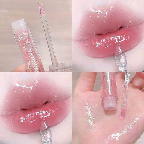 🔥🔥🔥Private Label Moisturizing Lip Gloss Shimmer Transparent Liquid Lip Tint with Mirror Glossy Glass Color🔥