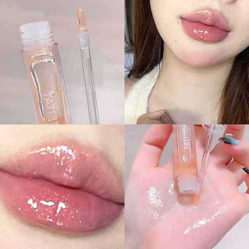 🔥🔥🔥Private Label Moisturizing Lip Gloss Shimmer Transparent Liquid Lip Tint with Mirror Glossy Glass Color🔥