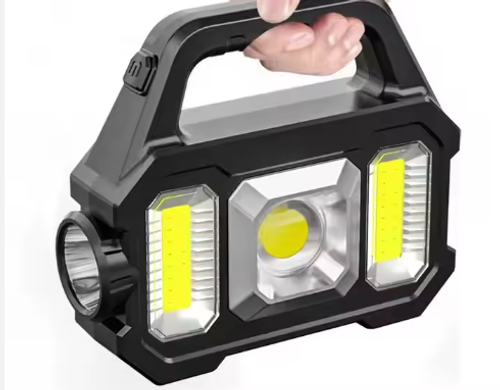 Factory Direct High Brightness LED Flashlights Solar Power Built-in Battery Rechargeable Handheld Torch Lamps with Power Bank