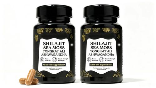 Shilajit, Ashwagandha & Sea Moss Capsules | Lab-Tested for Purity | Helps Boost Energy & Immunity | 2-Month Pack