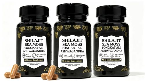 Shilajit, Ashwagandha & Sea Moss Capsules | Lab-Tested for Purity | Helps Boost Energy & Immunity | 2-Month Pack