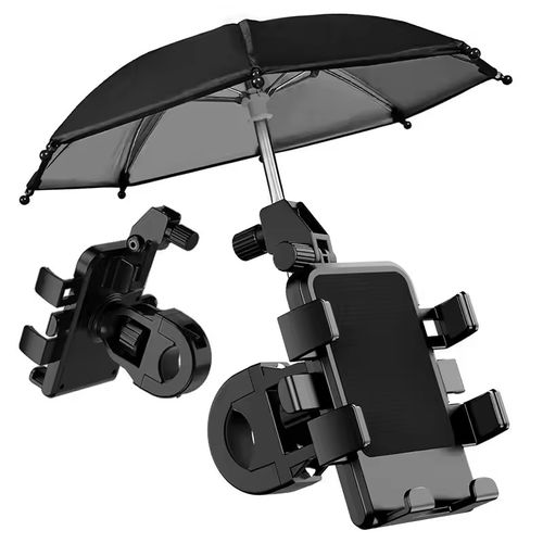 Outdoor cycling phone holder with umbrella
