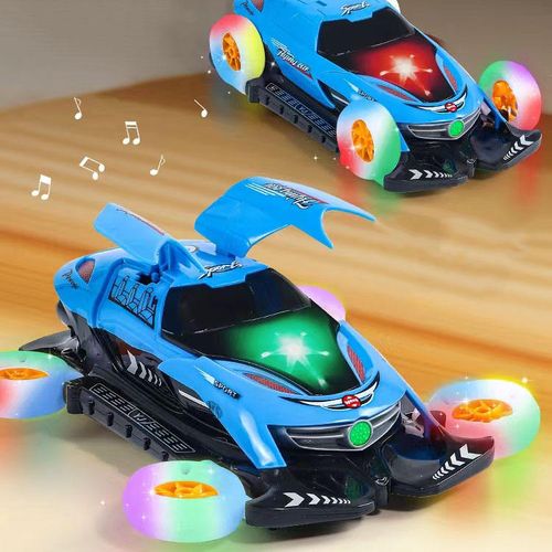 Four-wheel rotating stunt car