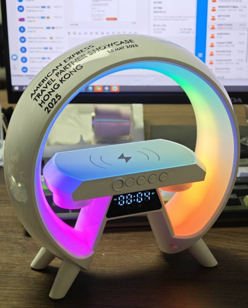 Multi-functional wireless charging USB speaker night light