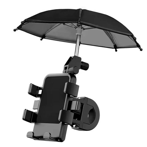Outdoor cycling phone holder with umbrella