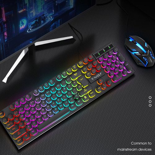 Mechanical bird-punk style mechanical feel gaming keyboard and mouse set