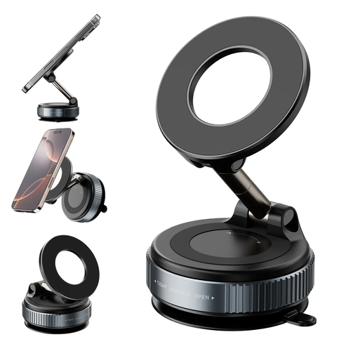 Magnetic retractable phone holder