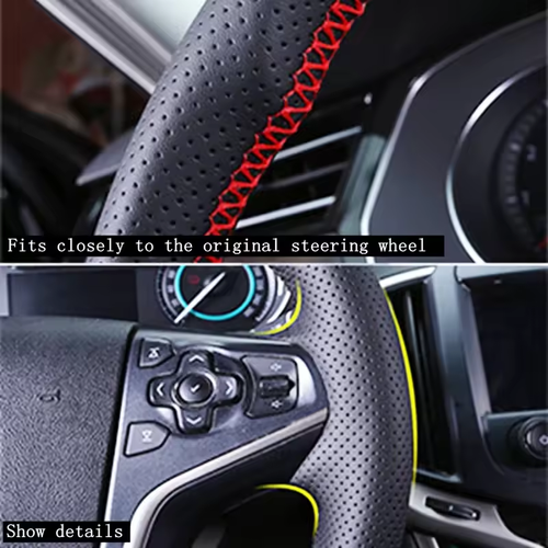 Custom Microfiber Leather Steering Wheel Cover Hand-stitched for Audi A4 Allroad 2017-2018 Q3 2019 Q5 2018-2019