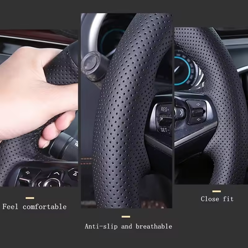 Custom Microfiber Leather Steering Wheel Cover Hand-stitched for Audi A4 Allroad 2017-2018 Q3 2019 Q5 2018-2019
