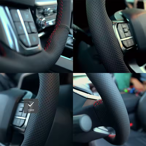 Custom Microfiber Leather Steering Wheel Cover Hand-stitched for Audi A4 Allroad 2017-2018 Q3 2019 Q5 2018-2019