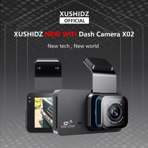 3-Channel 2K WIFI Dash Cam with 24H Parking Motion Detection Night Vision 4-Way Recording
