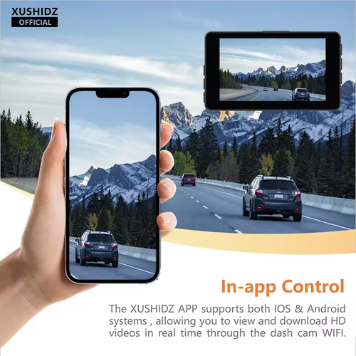 3-Channel 2K WIFI Dash Cam with 24H Parking Motion Detection Night Vision 4-Way Recording